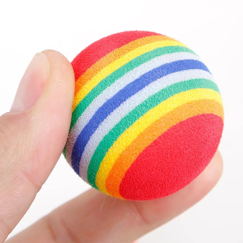Rainbow EVA Toy Ball for Cats & Small Dogs – Soft, Non-Toxic & Fun - My Pet Spot