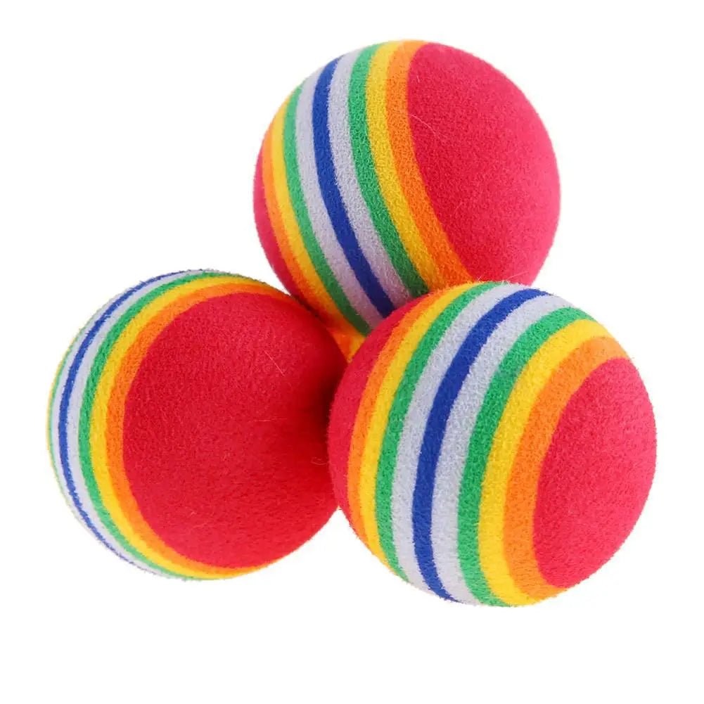Rainbow EVA Toy Ball for Cats & Small Dogs – Soft, Non-Toxic & Fun - My Pet Spot