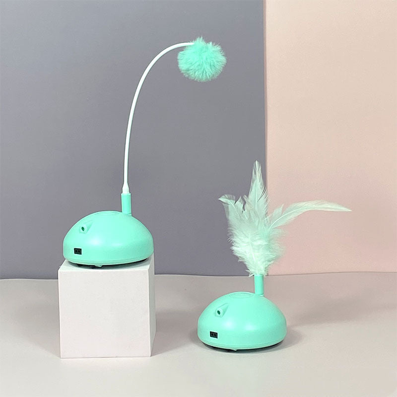 Automatic USB Rechargeable Cat Wand Toy with Feather – Motion Sensor