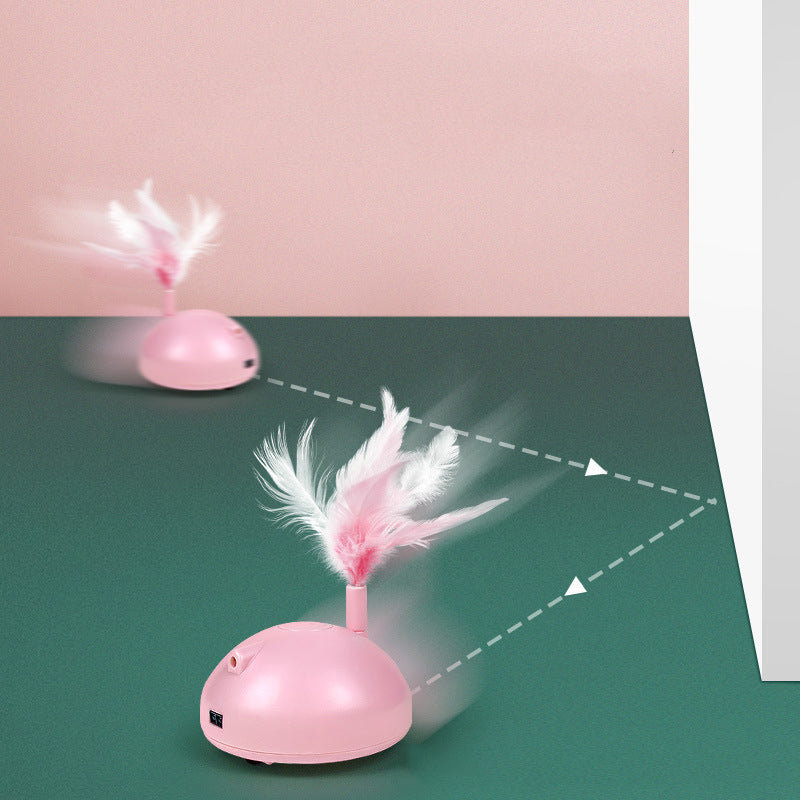 Automatic USB Rechargeable Cat Wand Toy with Feather – Motion Sensor