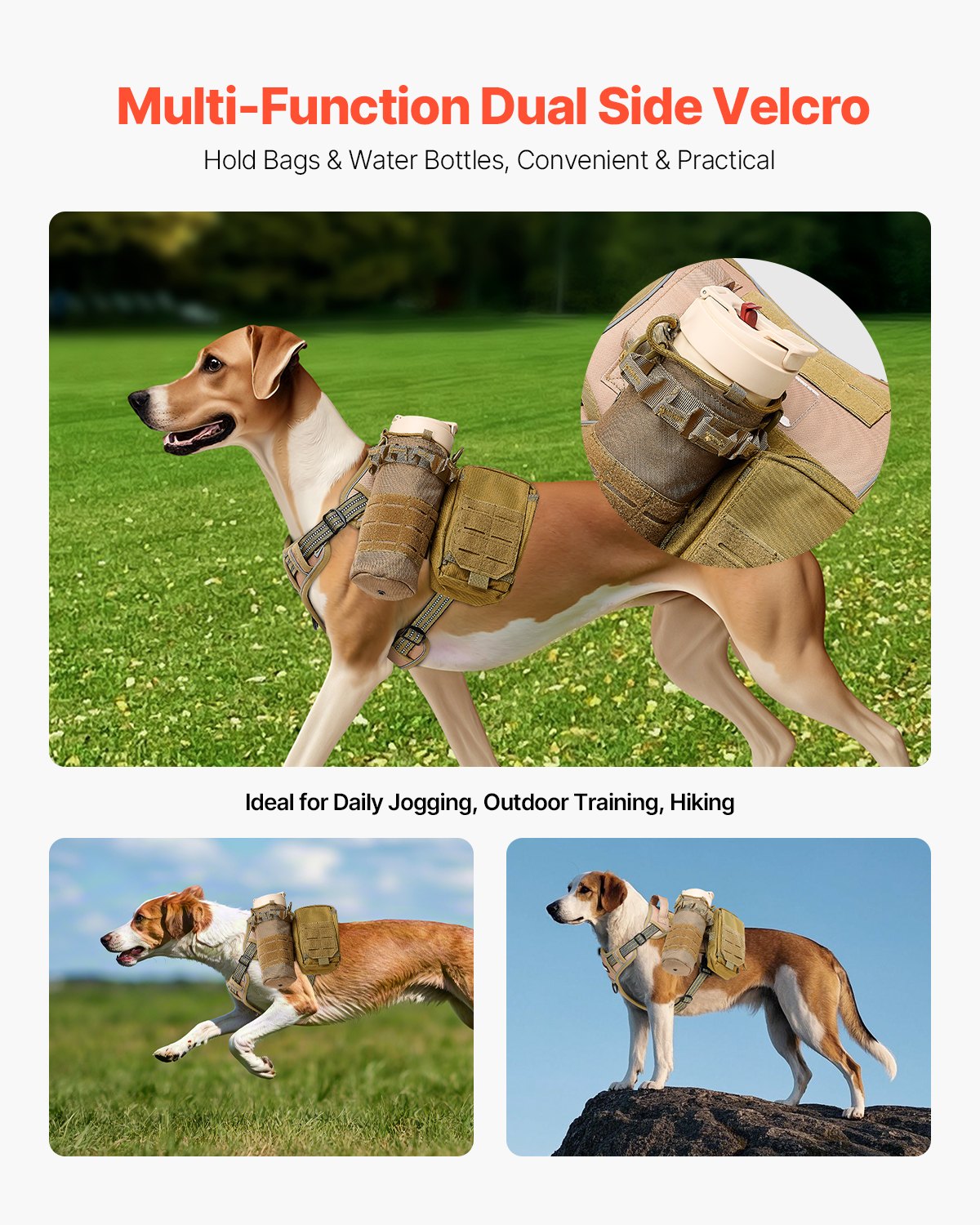 Tactical Dog Harness for Large Dogs – No Pull, Adjustable & Heavy Duty