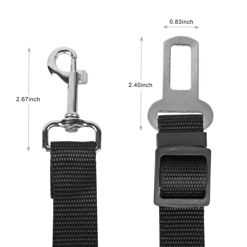 2-Pack Adjustable Pet Dog & Cat Car Safety Seat Belt Leash