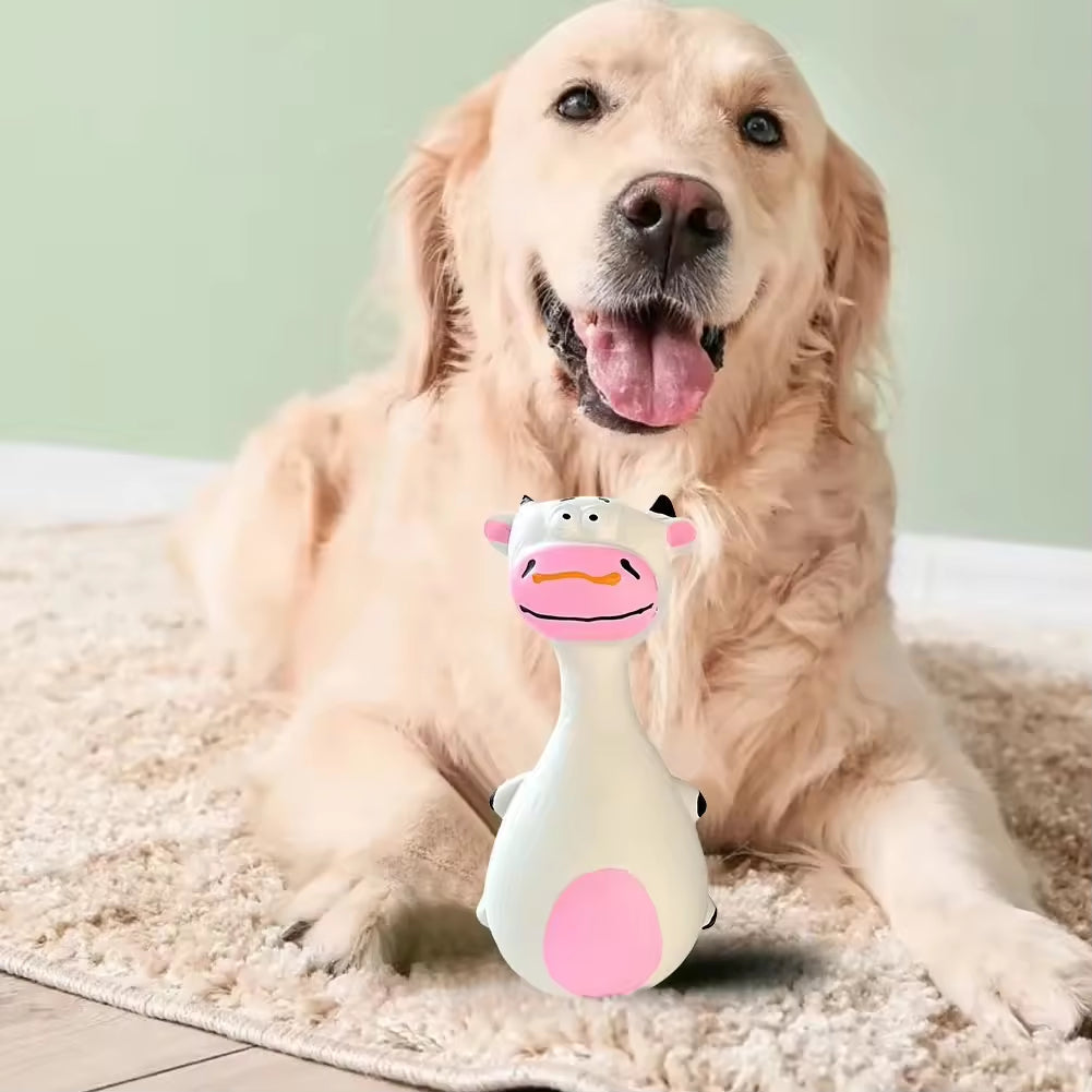 4-Piece Latex Squeaky Dog Chew Toy Set – Interactive Biting Toys