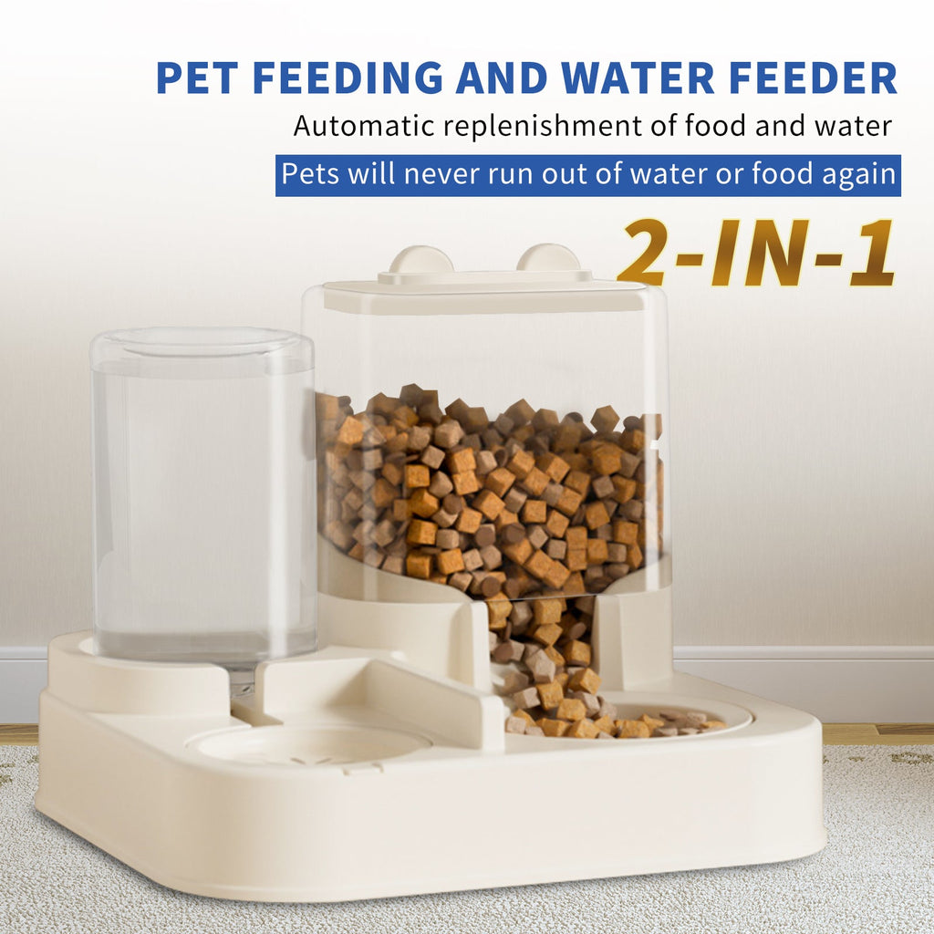 Transparent Pet Food & Water Dispenser – Visible, Automatic & Easy to Fill
