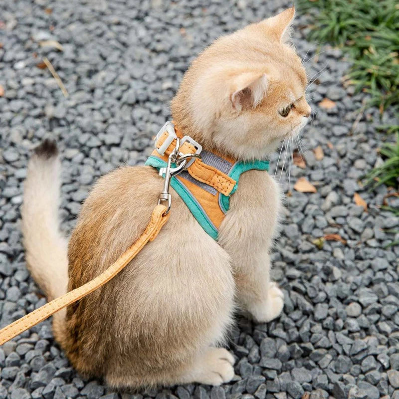 Adjustable Reflective Cat Harness & Leash Set