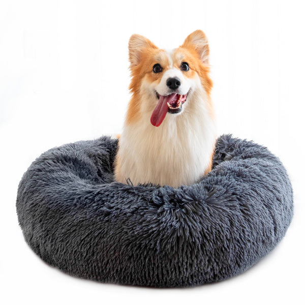 Washable Anti-Anxiety Fluffy Donut Pet Bed for Dogs & Cats