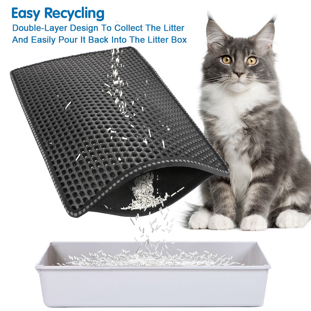 Double Layer Cat Litter Trapping Mat - Waterproof & Easy to Clean