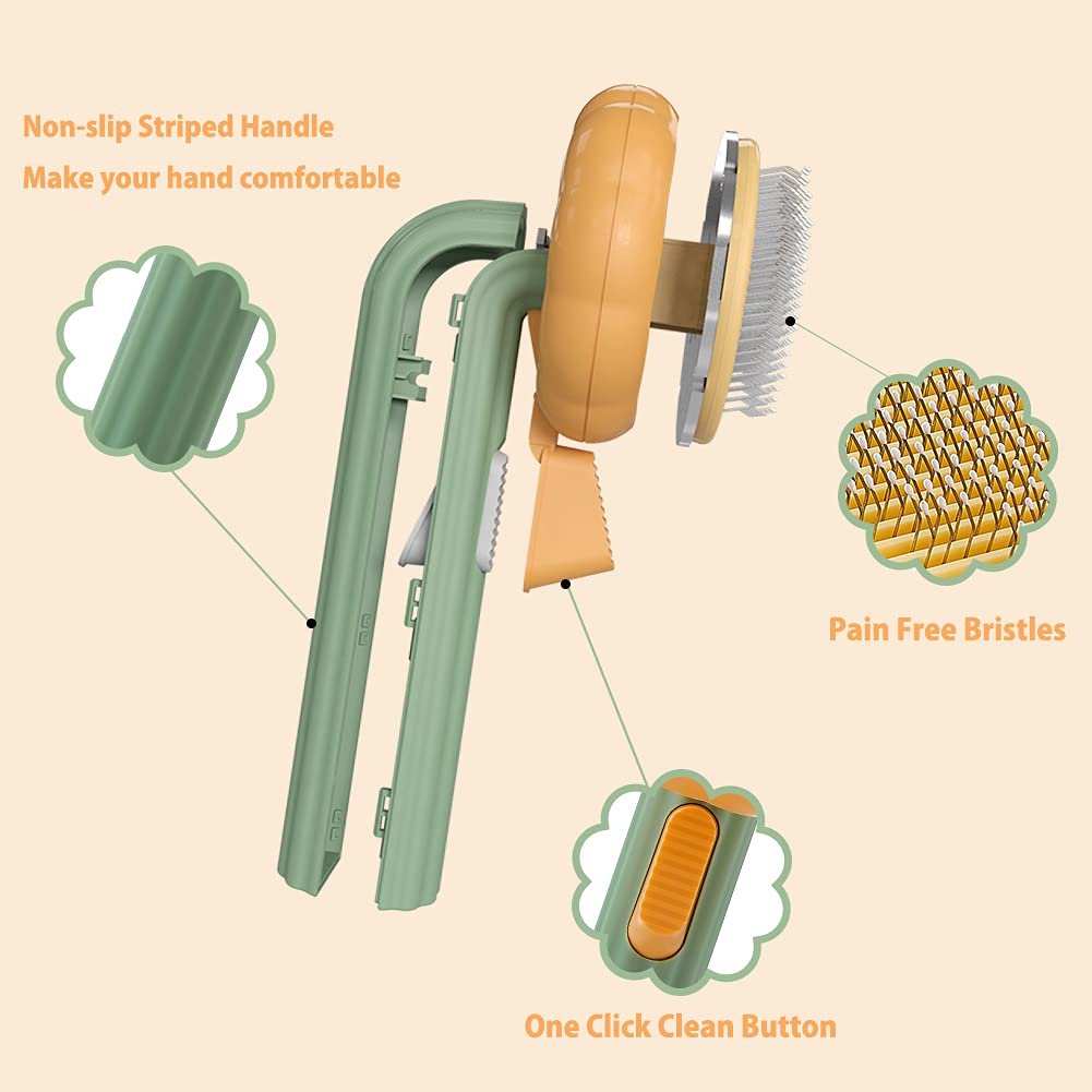 Pet Grooming Brush – Self-Cleaning Comb for Cats & Dogs