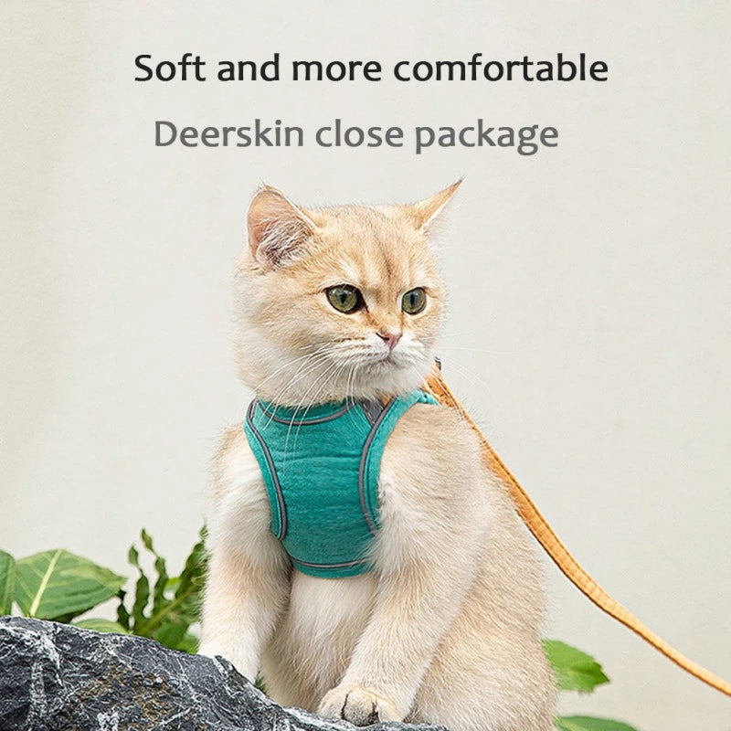 Adjustable Reflective Cat Harness & Leash Set