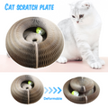 Magic Organ Cat Scratching Board with Ball Toy - Foldable Cardboard Scratcher