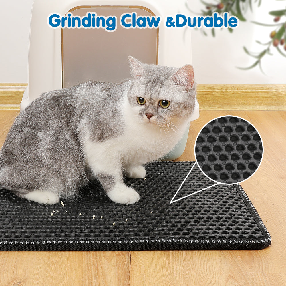 Double Layer Cat Litter Trapping Mat - Waterproof & Easy to Clean