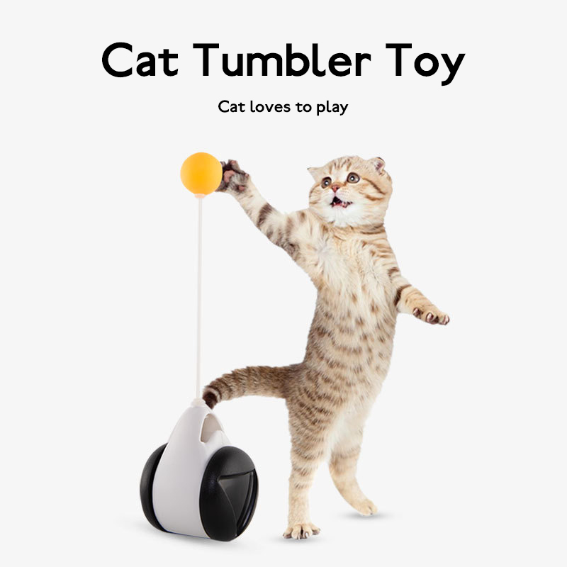 Tumbler Balance Wheel Swinging Ball Cat Toy - Interactive 2-in-1 Design