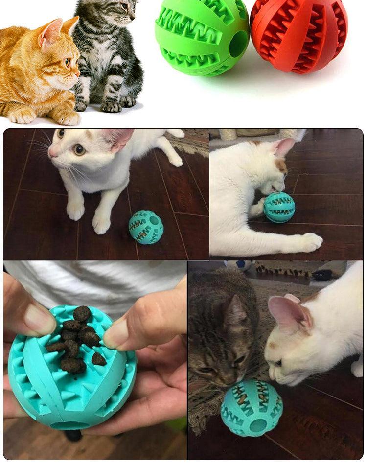 Pet Food Feeder Ball – Teeth Cleaning Chew Toy for Dogs & Cats