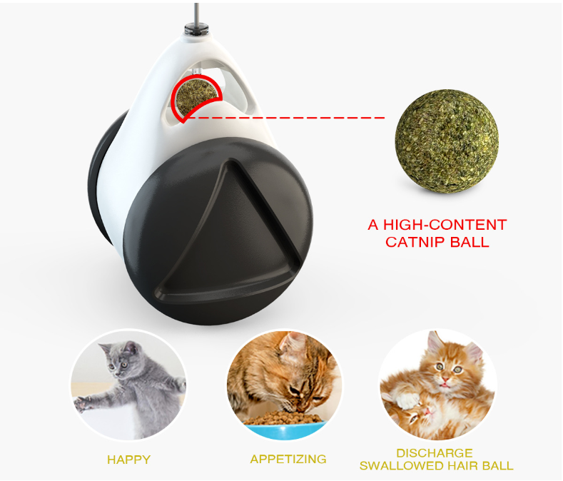 Tumbler Balance Wheel Swinging Ball Cat Toy - Interactive 2-in-1 Design
