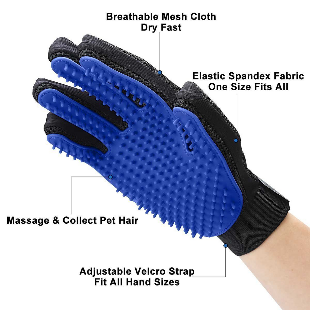 Pet Grooming Gloves – Hair Remover Brush Mitt for Dogs & Cats