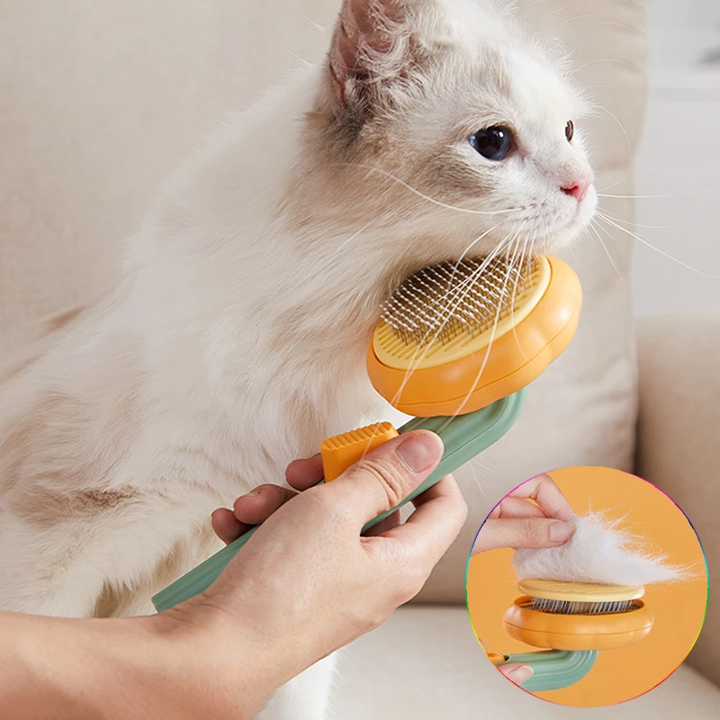 Pet Grooming Brush – Self-Cleaning Comb for Cats & Dogs