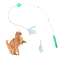 Retractable Cat Teaser Wand – Feather & Rope Interactive Cat Toy