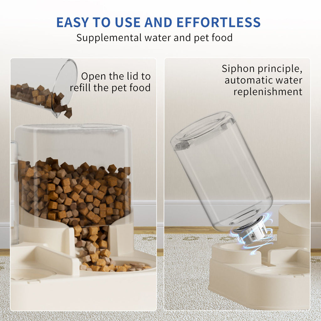 Transparent Pet Food & Water Dispenser – Visible, Automatic & Easy to Fill