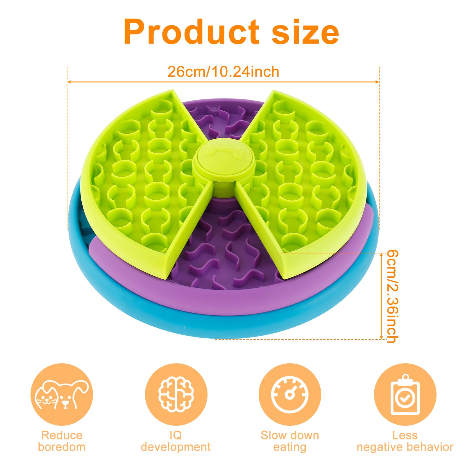 3-in-1 Interactive Slow Feeder Bowl for Dogs & Cats – Lick Mat, Puzzle & Feeder