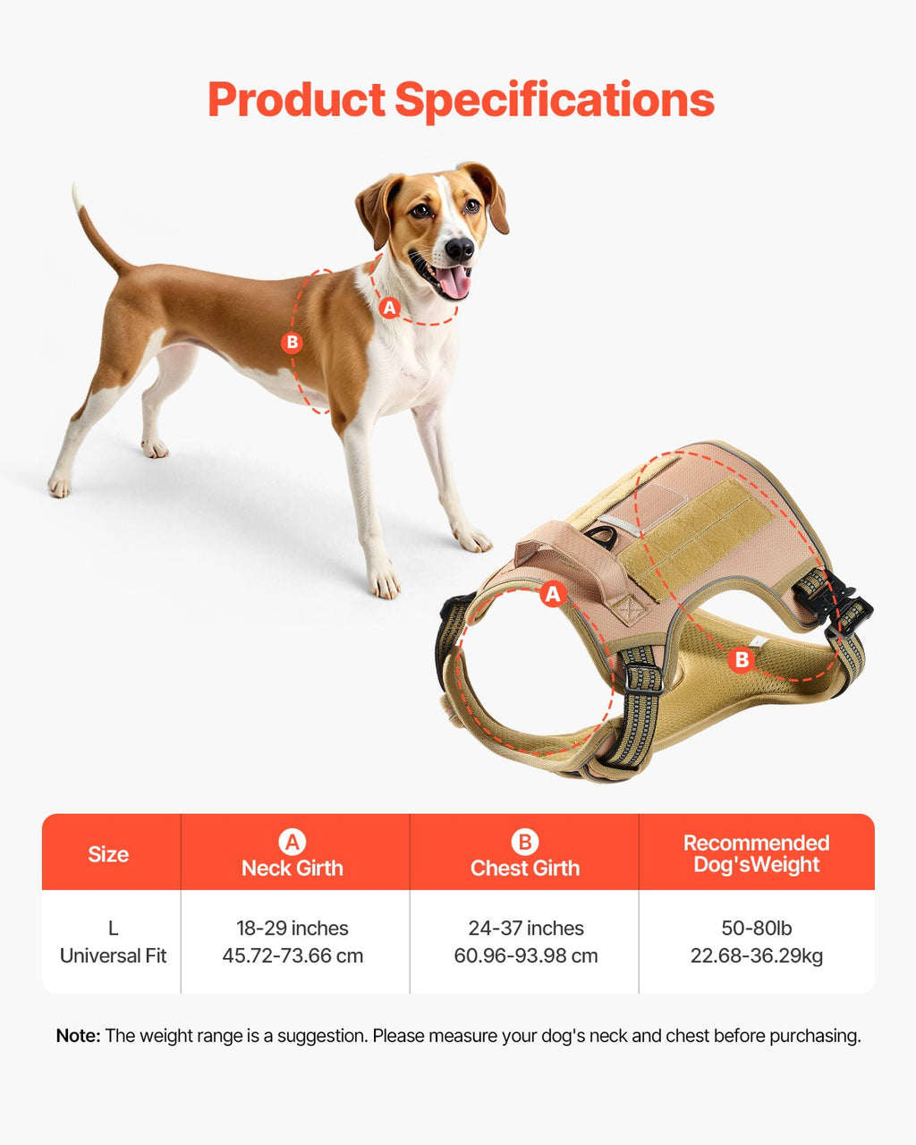 Tactical Dog Harness for Large Dogs – No Pull, Adjustable & Heavy Duty
