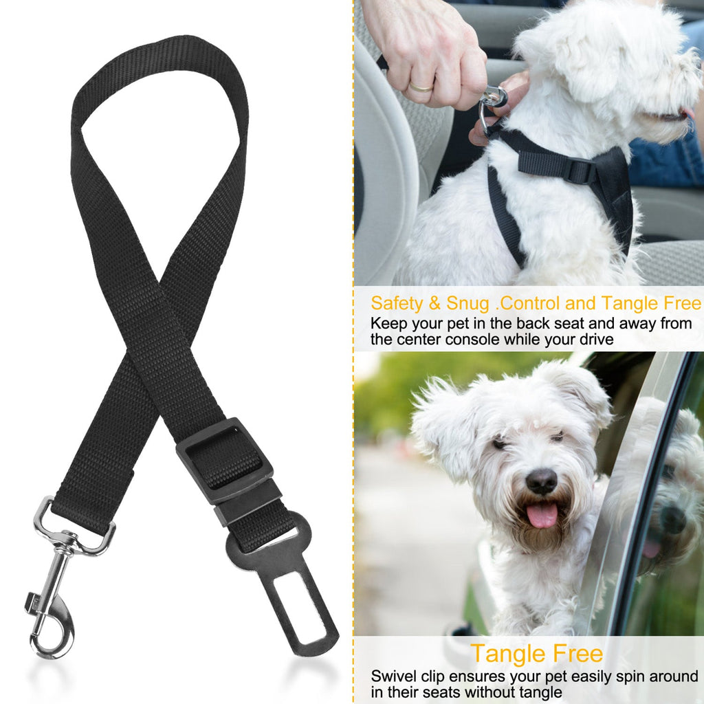 2-Pack Adjustable Pet Dog & Cat Car Safety Seat Belt Leash
