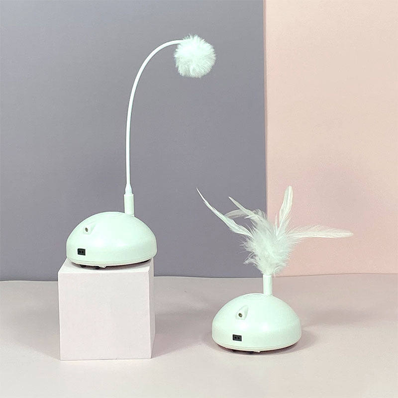 Automatic USB Rechargeable Cat Wand Toy with Feather – Motion Sensor