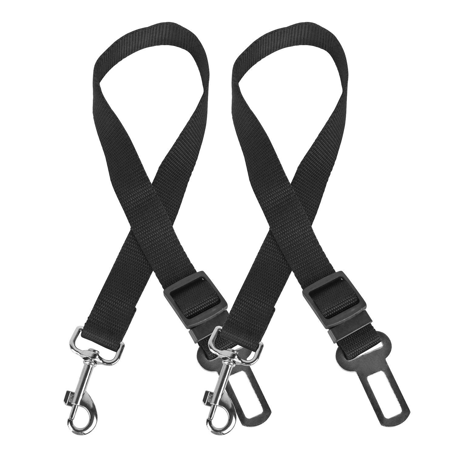 2-Pack Adjustable Pet Dog & Cat Car Safety Seat Belt Leash