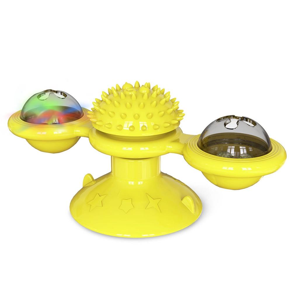 Cats Whirling LED Windmill Cat Toy - Suction Cup Spinner with Light Balls