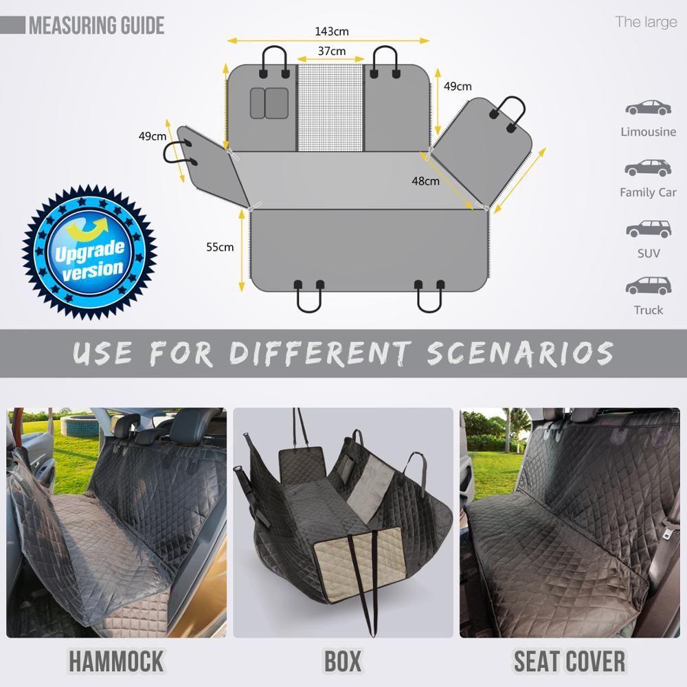 Waterproof Pet Car Seat Cover - Black & Gray (152x143cm)