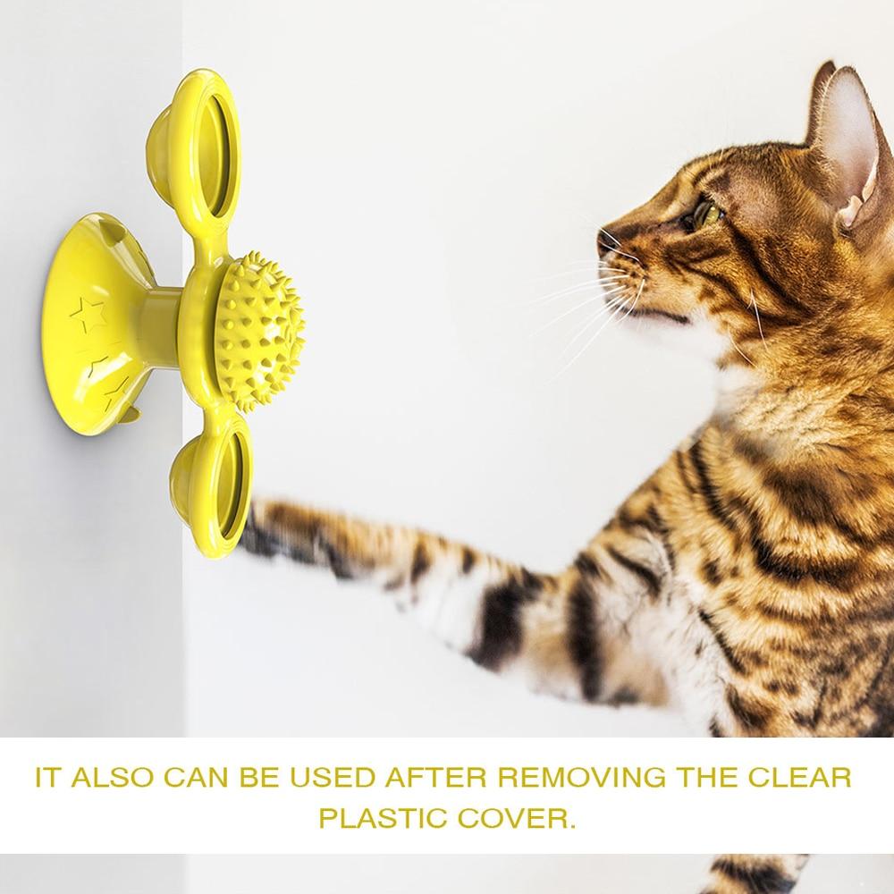 Cats Whirling LED Windmill Cat Toy - Suction Cup Spinner with Light Balls