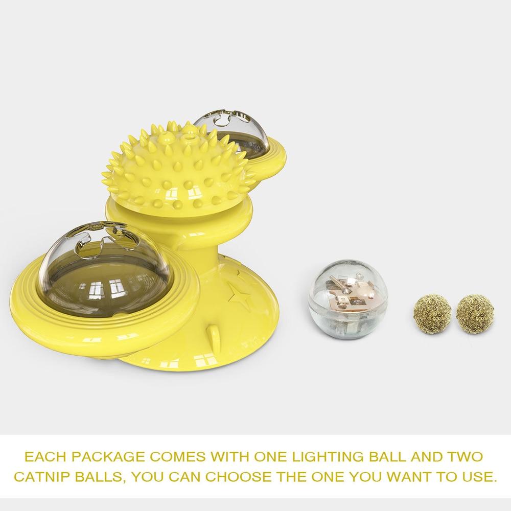 Cats Whirling LED Windmill Cat Toy - Suction Cup Spinner with Light Balls