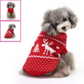 Deer Dog Sweater – Autumn & Winter Pet Clothes for Dogs (Red & Blue)