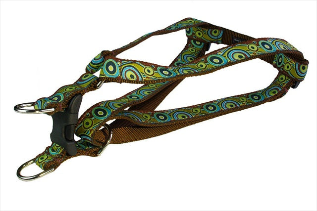 Sassy Dog Wear Circles and Waves Step-In Dog Harness – Green (Medium)