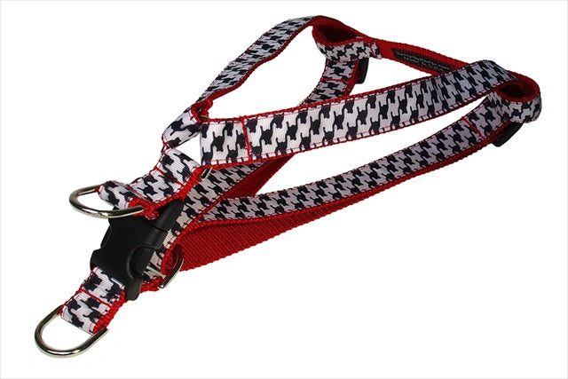 Sassy Dog Wear Houndstooth Step-In Dog Harness - Black & White